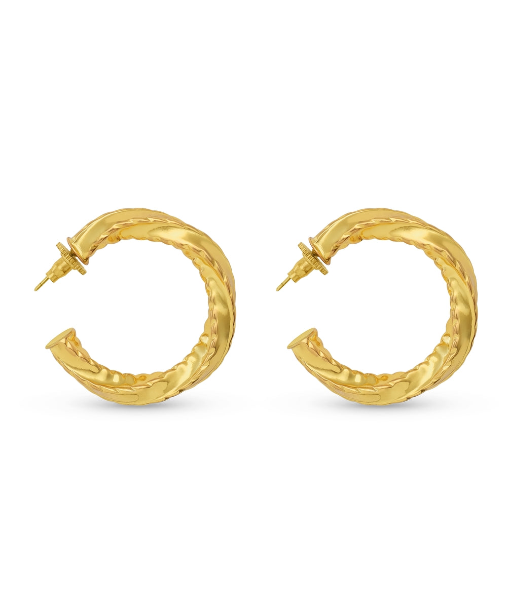 Oro Texture Hoops