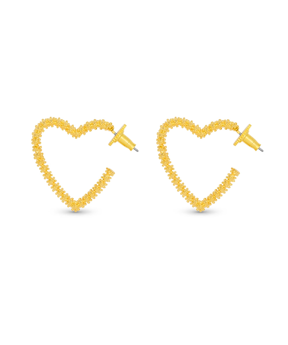 Textured Heart Earrings