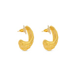 Half Textured Gold Hoops