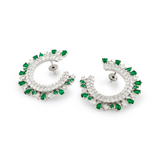 Royal crescent Emerlad diamond earring