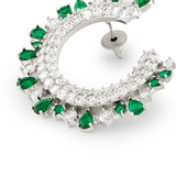 Royal crescent Emerlad diamond earring