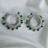 Royal crescent Emerlad diamond earring