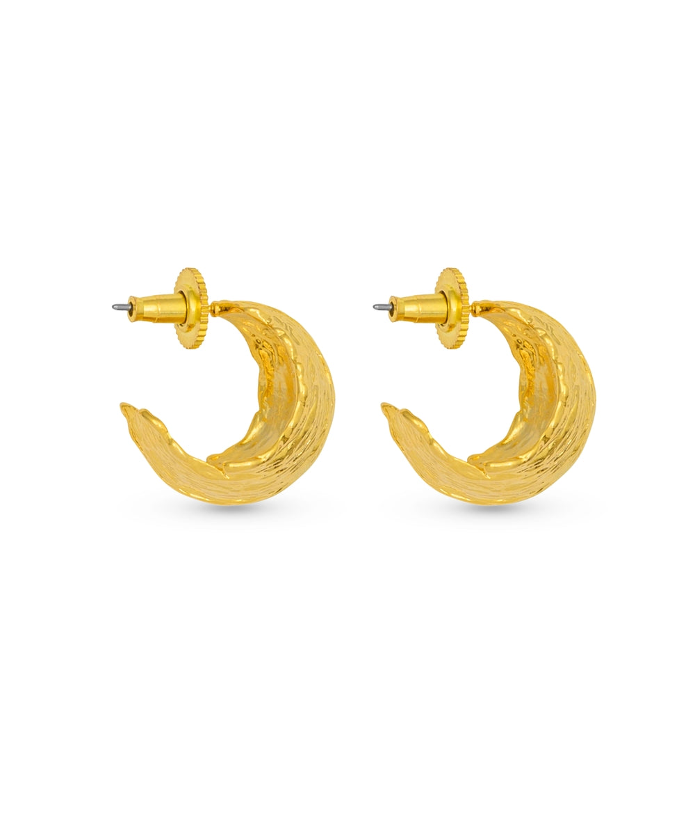 Small Wave Gold Hoops