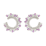 Royal crescent Amethyst diamond earring