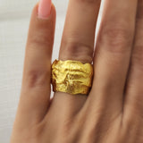 Glint Textured wave ring