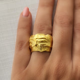 Glint Textured wave ring
