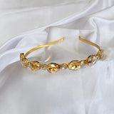 Gold Oval Rhinestone Hairband