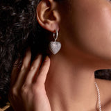 Diamond Heart Hoops