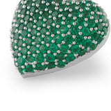 Diamond Mini Heart Studs Green