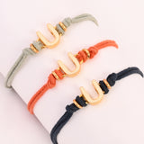 White U Enamel Bracelet
