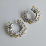Royal crescent citrine diamond earring