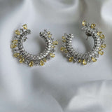 Royal crescent citrine diamond earring