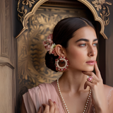 Royal crescent Ruby diamond earring