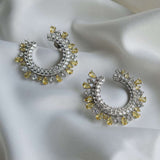 Royal crescent citrine diamond earring