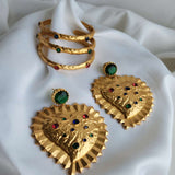Mob Wife Heart earring and cuff Combo