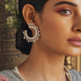 Royal crescent diamond earring