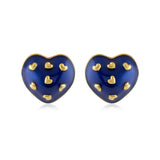 Amour Enamel Heart Studs (Royal Blue)