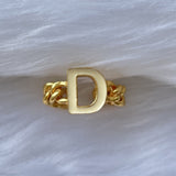Signature Initial White Enamel Ring