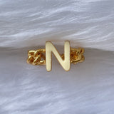 Signature Initial White Enamel Ring