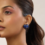 Amour Enamel Heart Studs (Royal Blue)