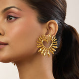 Amour Heart Gold Earrings