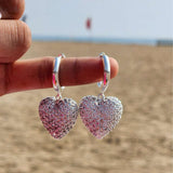 Diamond Heart Hoops
