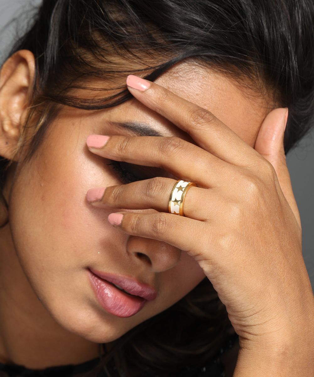 White Candy Star Ring