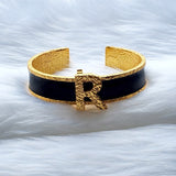 Signature Black Initial Cuff