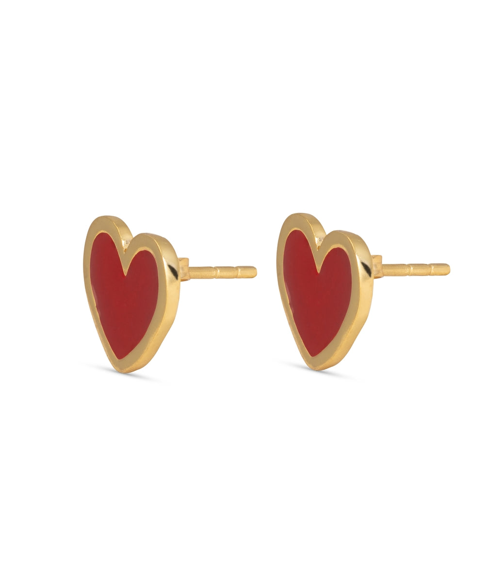 Red Heart Studs