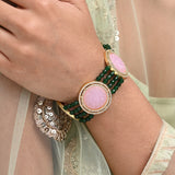 Royal Lotus Rose Quartz Bracelet