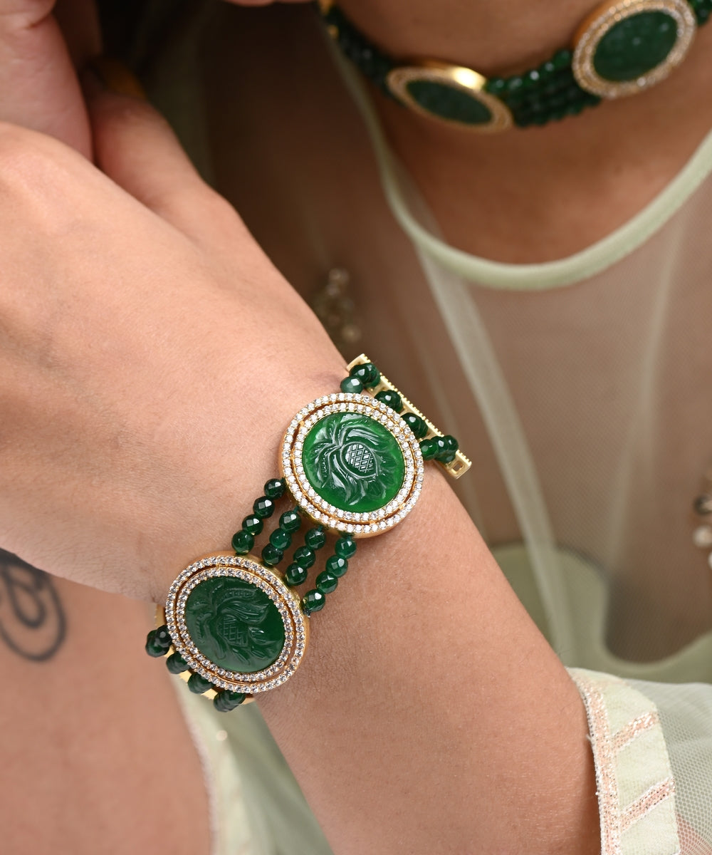 Royal Lotus Emerald Bracelet