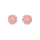 Royal Lotus Rose quartz Studs