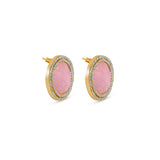 Royal Lotus Rose quartz Studs
