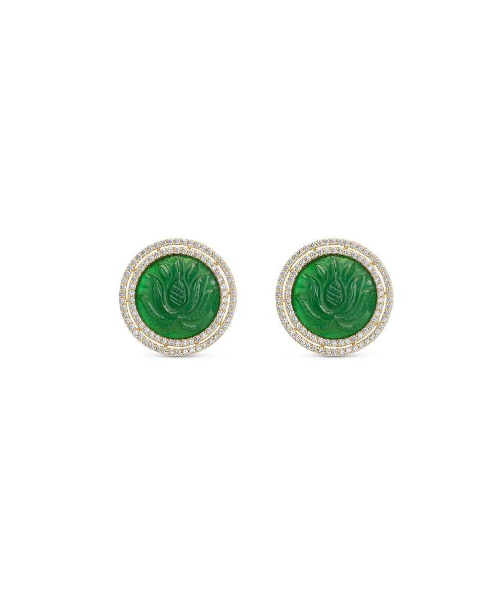 Royal Lotus Emerald Studs