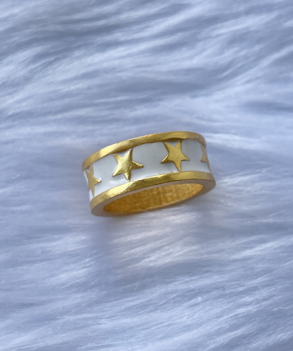 White Candy Star Ring