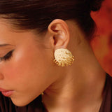 Vine Round Studs (White)