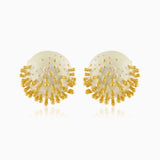 Vine Round Studs (White)