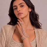 Shahi Sparkle CZ Hathphool in gold