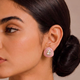 Noor Petal Polki Studs – Baby Pink