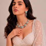 Bageecha Diamond Sapphire and Mint Green Choker Set