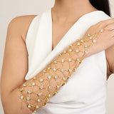 Rhinestone Jaal Hand Harness (Gold)