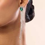 Midnight Emerald Danglers