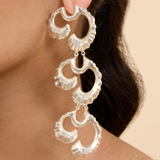 Coral Wave Silver Shoulder Dusters