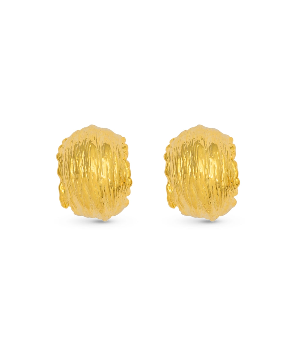 Small Wave Gold Hoops