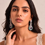 Royal Bloom Amethyst and Mint Green Earrings