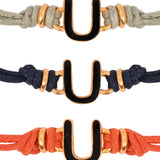 Black U Enamel Bracelet