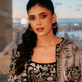 Sanjana Sanghi Wearing MNSH Vine Round Studs (Black)