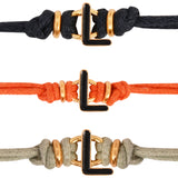 Black L Enamel Bracelet
