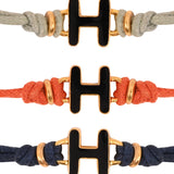 Black H Enamel Bracelet