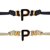 Black P Enamel Bracelet